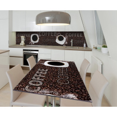 Наклейка 3Д вінілова на стіл Zatarga «Ароматні зерна» 600х1200 мм для будинків, квартир, столів, кав'ярень. Київ