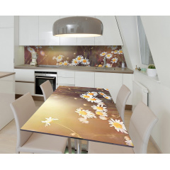 Наклейка 3Д вінілова на стіл Zatarga «Літній світанок» 600х1200 мм для будинків, квартир, столів, кафе Запоріжжя
