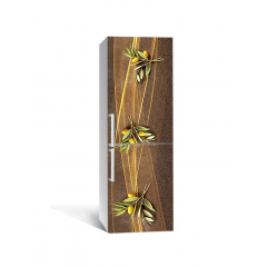 Наклейка на холодильник Zatarga «Золотая оливка» 650х2000 мм виниловая 3Д наклейка декор на кухню Лубны