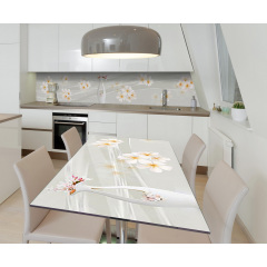 Наклейка 3Д вінілова на стіл Zatarga «Бежові сни» 650х1200 мм для житлових будинків. Хмільник