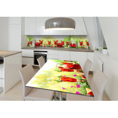 Наклейка 3Д виниловая на стол Zatarga «Цитрусовый чай» 600х1200 мм для домов, квартир, столов, кофейн, кафе Дубно
