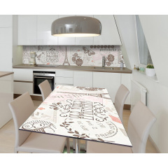Наклейка 3Д виниловая на стол Zatarga «Винтажная открытка» 650х1200 мм для домов, квартир, столов, кофейн, Киев