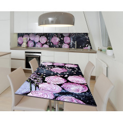 Наклейка 3Д виниловая на стол Zatarga «Черничный зефир» 650х1200 мм для домов, квартир, столов, кофейн, кафе Пологи