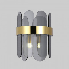 Настенный светильник-бра с графитовым стеклом на 2 лампы Lightled 909-LWXL3010 GD+BK Васильевка