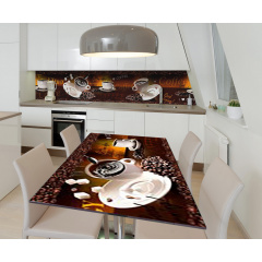 Наклейка 3Д вінілова на стіл Zatarga «Енергійний ранок» 650х1200 мм для будинків, квартир, столів, кав'ярень, кафе Свеса