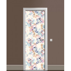 Наклейка на дверь Zatarga «Цветочный гербарий» 650х2000 мм виниловая 3Д наклейка декор самоклеящаяся Каменка-Днепровская