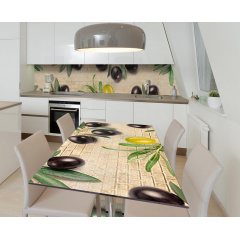 Наклейка 3Д виниловая на стол Zatarga «Оливы и маслины» 600х1200 мм для домов, квартир, столов, кофейн, кафе Днепр