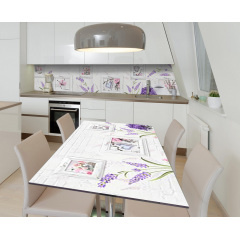 Наклейка 3Д виниловая на стол Zatarga «Вереск и мечты» 650х1200 мм для домов, квартир, столов, кофейн, кафе Киев
