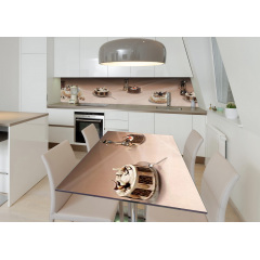Наклейка 3Д виниловая на стол Zatarga «Ореховый торт» 600х1200 мм для домов, квартир, столов, кофейн, кафе Дубно