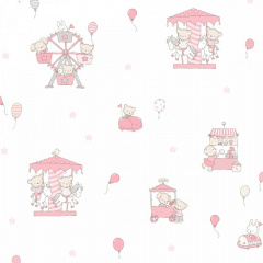 Паперові дитячі шпалери ICH Dandino Lullaby 220-2 0.53 х 10.05 м Біло-рожевий Київ