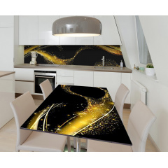 Наклейка 3Д виниловая на стол Zatarga «Золотое волшебство» 650х1200 мм для домов, квартир, столов, кофейн, Киев