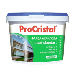 Фарба акрилова фасадна Ирком ProCristal Fasad-Standart IР-131 прозора 0.9 л Краматорськ