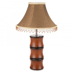 Настольная лампа классическая с абажуром Brille 60W TL-16 Коричневый Ровно