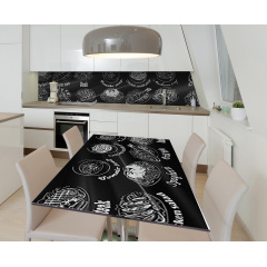Наклейка 3Д вінілова на стіл Zatarga «Шеф-меню» 600х1200 мм для будинків, квартир, столів, кав'ярень Київ