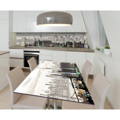 Наклейка 3Д виниловая на стол Zatarga «Современный Нью-Йорк» 600х1200 мм для домов, квартир, столов, кофейн, Пологи