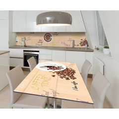 Наклейка 3Д виниловая на стол Zatarga «Чашка Либерики» 650х1200 мм для домов, квартир, столов, кофейн, кафе Стрый
