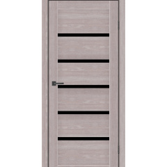 Дверне полотно MS Doors TEXAS 80 см Дуб сірий чорне скло Хмельницький