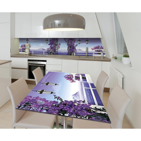 Наклейка 3Д виниловая на стол Zatarga «Лиловая сказка» 600х1200 мм для домов, квартир, столов, кофейн, кафе