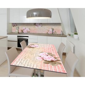 Наклейка 3Д виниловая на стол Zatarga «Признание шиповника» 650х1200 мм для домов, квартир, столов, кофейн,