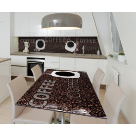 Наклейка 3Д вінілова на стіл Zatarga «Ароматні зерна» 600х1200 мм для будинків, квартир, столів, кав'ярень.