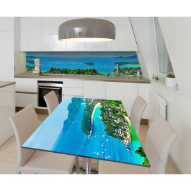 Наклейка 3Д вінілова на стіл Zatarga «Рай на Землі» 650х1200 мм для будинків, квартир, столів, кав'ярень