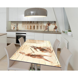Наклейка 3Д виниловая на стол Zatarga «Гладиаторские бои» 650х1200 мм для домов, квартир, столов, кофейн, кафе