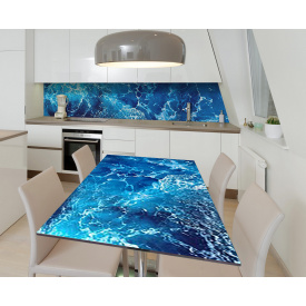 Наклейка 3Д вінілова на стіл Zatarga «Бурлячий океан» 600х1200 мм для будинків, квартир, столів, кафе