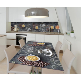 Наклейка 3Д вінілова на стіл Zatarga «Кофеман» 600х1200 мм для будинків, квартир, столів, кав'ярень