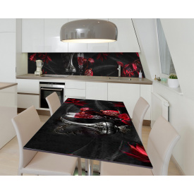 Наклейка 3Д вінілова на стіл Zatarga «Гранатове вино» 600х1200 мм для будинків, квартир, столів, кав'ярень