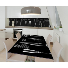 Наклейка 3Д виниловая на стол Zatarga «Сомелье» 600х1200 мм для домов, квартир, столов, кофейн, кафе