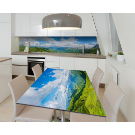 Наклейка 3Д вінілова на стіл Zatarga «Соковиті пагорби» 600х1200 мм для будинків, квартир, столів, кав'ярень.