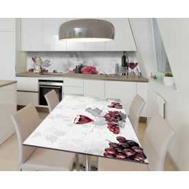 Наклейка 3Д вінілова на стіл Zatarga «Бокал марсала» 650х1200 мм для будинків, квартир, столів, кафе