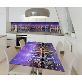 Наклейка 3Д виниловая на стол Zatarga «Огни большого города» 600х1200 мм для домов, квартир, столов, кофейн,