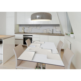 Наклейка 3Д виниловая на стол Zatarga «Бумажные листы» 600х1200 мм для домов, квартир, столов, кофейн, кафе