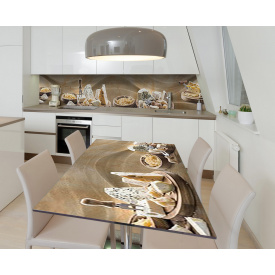 Наклейка 3Д вінілова на стіл Zatarga «Сирне асорті» 600х1200 мм для будинків, квартир, столів, кав'ярень