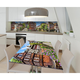 Наклейка 3Д вінілова на стіл Zatarga «Голландський затишок» 600х1200 мм для будинків, квартир, столів, кав'ярень