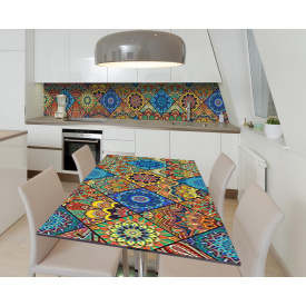 Наклейка 3Д вінілова на стіл Zatarga «Кольорова мозаїка» 650х1200 мм для будинків, квартир, столів, кав'ярень