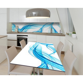 Наклейка 3Д вінілова на стіл Zatarga «Стереохвилі» 600х1200 мм для будинків, квартир, столів, кав'ярень, кафе
