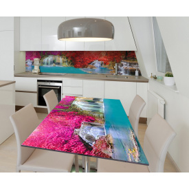 Наклейка 3Д виниловая на стол Zatarga «Струящиеся пороги» 650х1200 мм для домов, квартир, столов, кофейн, кафе