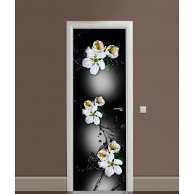 Наклейка на дверь Zatarga «Цветочный всплеск» 650х2000 мм виниловая 3Д наклейка декор самоклеящаяся