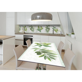 Наклейка 3Д вінілова на стіл Zatarga «Грецьке привітання» 650х1200 мм для будинків, квартир, столів, кав'ярень, кафе