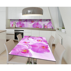 Наклейка 3Д виниловая на стол Zatarga «Мерцание фаленопсиса» 650х1200 мм для домов, квартир, столов, кофейн,