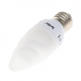Лампа энергосберегающая свеча Brille Стекло 9W Белый 126983