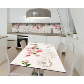 Наклейка 3Д виниловая на стол Zatarga «Бархатистость утра» 650х1200 мм для домов, квартир, столов, кофейн,