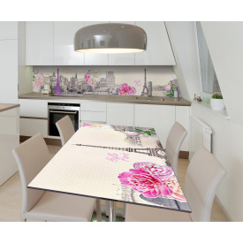 Наклейка 3Д вінілова на стіл Zatarga "Привіт, Париж!" 650х1200 мм для будинків, квартир, столів, кав'ярень, кафе