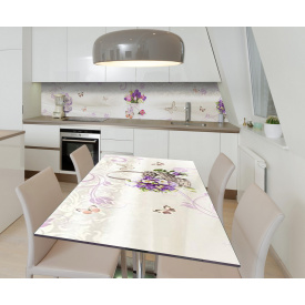 Наклейка 3Д виниловая на стол Zatarga «Букеты любви» 600х1200 мм для домов, квартир, столов, кофейн, кафе