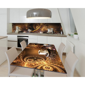 Наклейка 3Д виниловая на стол Zatarga «Кофейные сокровища» 650х1200 мм для домов, квартир, столов, кофейн,