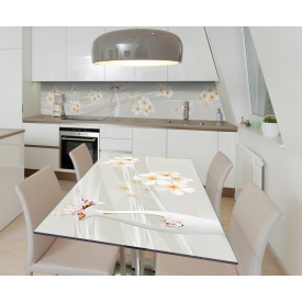 Наклейка 3Д вінілова на стіл Zatarga «Бежові сни» 650х1200 мм для житлових будинків.