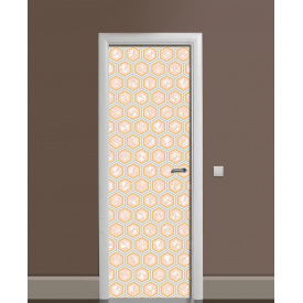 Наклейка на дверь Zatarga «Мраморные соты» 650х2000 мм виниловая 3Д наклейка декор самоклеящаяся