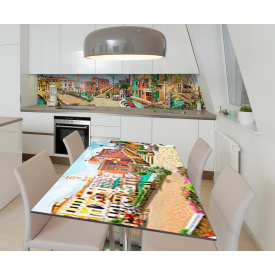 Наклейка 3Д виниловая на стол Zatarga «Прогулка по Венеции» 650х1200 мм для домов, квартир, столов, кофейн,